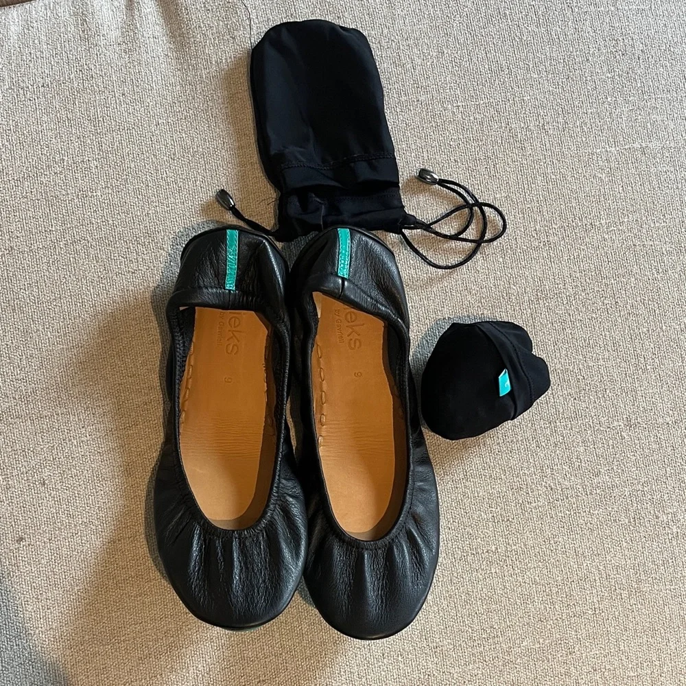 Tieks Teal and Black Loafers - Picture 5 of 5